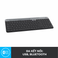 Bàn phím không dây Bluetooth Logitech K580 - kết nối 2 thiết bị, pin 2 năm, mảnh gọn, phù hợp PC/ iPad/ Điện thoại