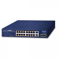 Switch PLANET GSD-2022P 16-Port 1000T 802.3at PoE + 2-Port 10/100/1000T + 2-Port 1000X SFP Unmanaged Gigabit Ethernet