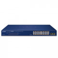 Switch PLANET GSW-1820HP 16-Port 1000T 802.3at PoE + 2-Port 1000X SFP Ethernet Switch (240W PoE Budget, Standard/VLAN/Extend mode)