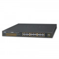 Switch PLANET  GSW-2620HP 19 inch 24-Port 1000T 802.3at POE + 2-Port 1000X SFP Unmanaged Gigabit Ethernet Switch (240W)