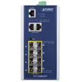 Industrial Managed Fiber Switch PLANET ( IGS-10080MFT) , 8 SFP + 2 RJ45 Gigabit