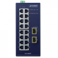 Switch công nghiệp Planet IGS-1820TF, Gigabit, 16 port RJ45 + 2 Uplink