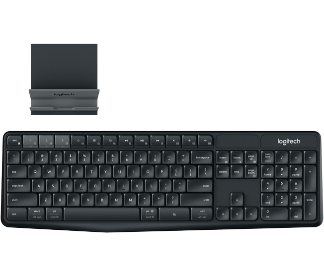 Bàn phím không dây Logitech Keyboard Bluetooth & Wireless K375s kèm đế điện thoại