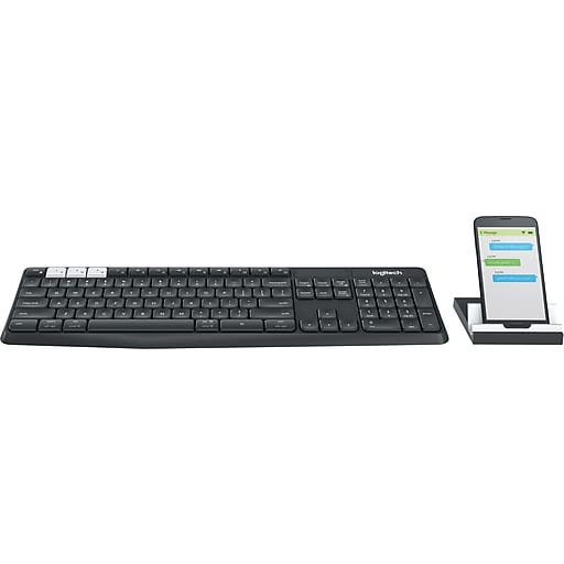 Bàn phím không dây Logitech Keyboard Bluetooth & Wireless K375s kèm đế điện thoại