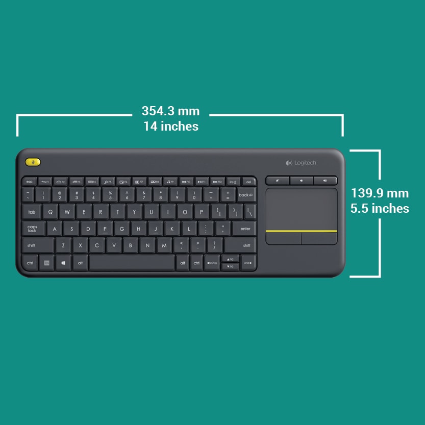 Bàn phím không dây Logitech Wireless Touch Keyboard K400 plus chuột cảm ứng