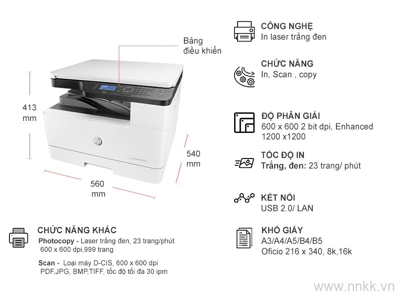 Máy in đa chức năng HP LaserJet MFP M436n 