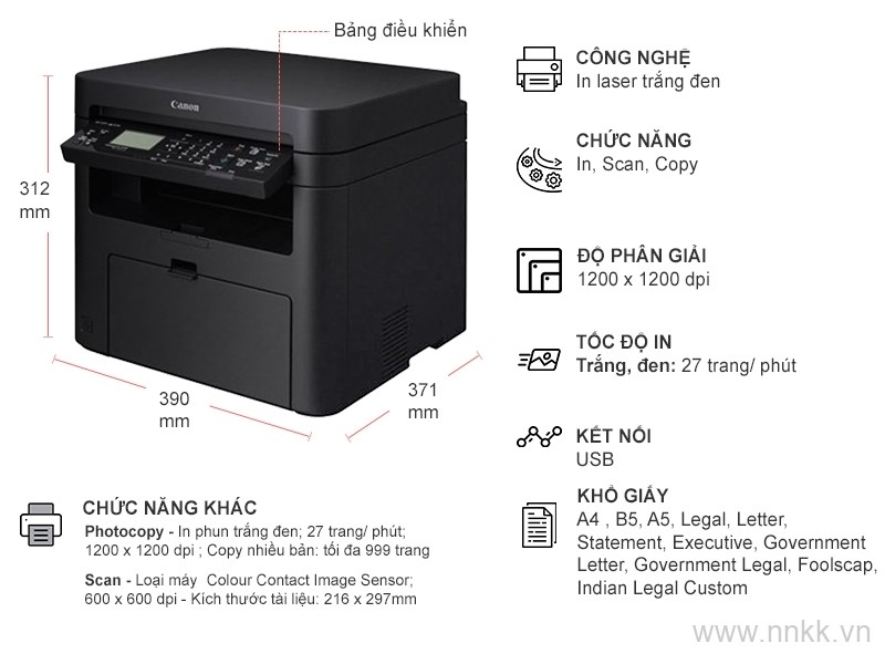 Máy in đa chức năng Laser A4 Canon MF241D in 2 mặt,scan,copy