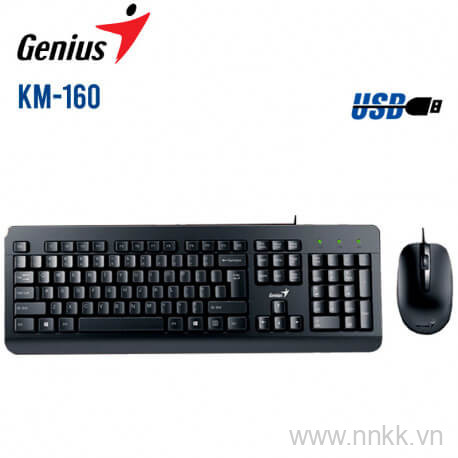 Bộ bàn phím chuột Genius KM-160 (USB, Có dây)