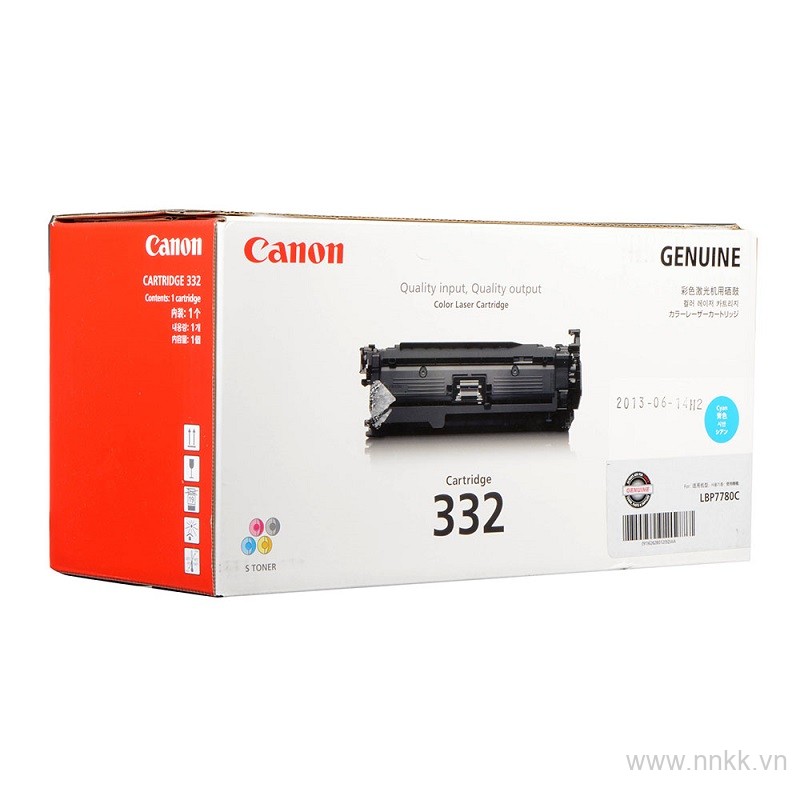 Cartrigde 332C Mực in laser màu Xanh cho máy Canon LBP 7080CX, CM3530, CP3525dn, CP3525n