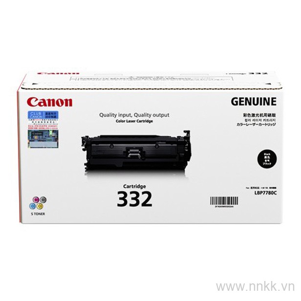 Cartrigde 332BK Mực in laser màu đen cho máy Canon LBP 7080CX, CM3530, CP3525dn, CP3525n