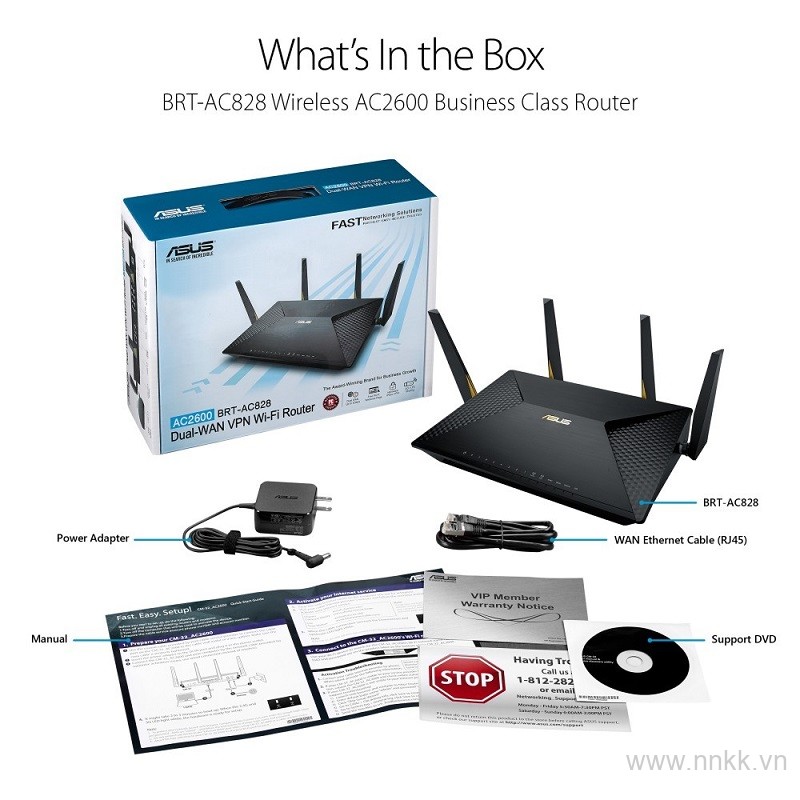 Router Wifi Asus ASUS BRT-AC828 (Chuẩn Doanh Nghiệp) AC2600 MU-MIMO, tích hợp 2 cổng WAN VPN                 