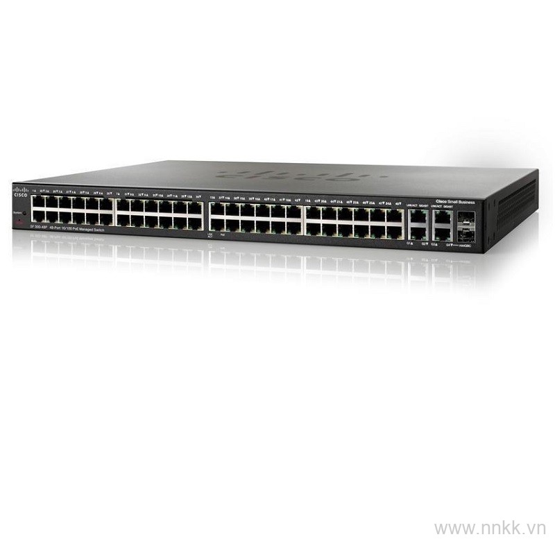 Thiết bị chuyển mạch SF300-48PP 48Port 10/100 PoE+ Managed Switch w/Gig uplinks