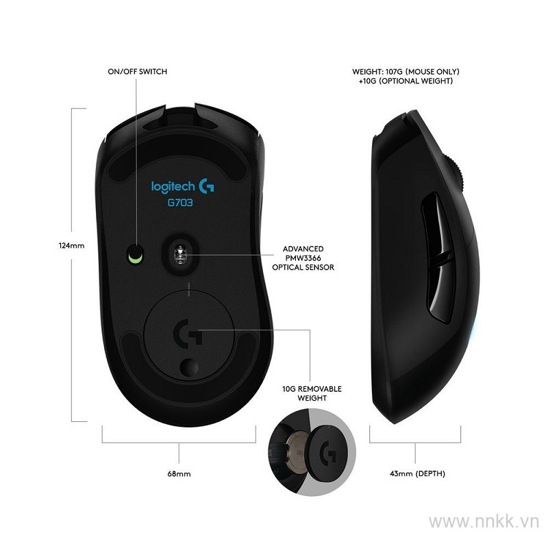 Chuột không dây chơi game logitech G703 wireless