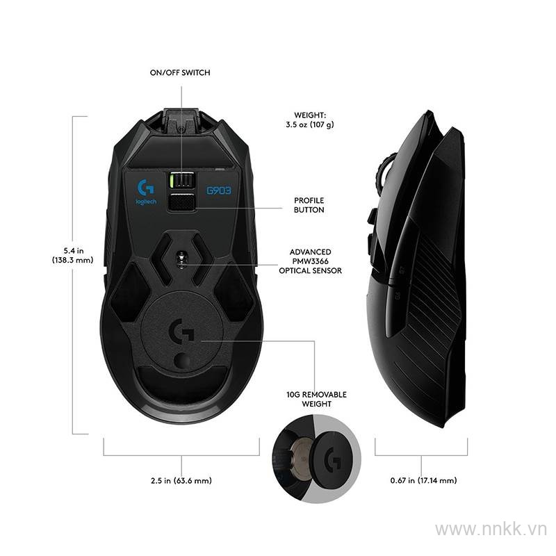 Chuột chơi game không dây logitech G903 wireless