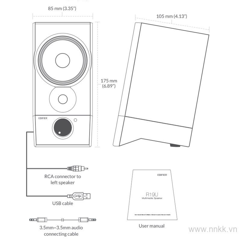 Loa 2.0 Edifier R19U nguồn usb