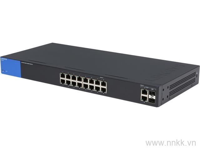 Switch16 cổng Linksys LGS318 Smart Gigabit + 2 port RJ45/SFP 