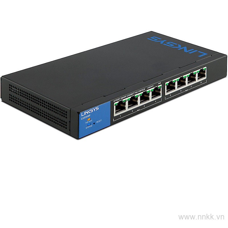 Switch 8 cổng POE Linksys LGS308P Smart Gigabit