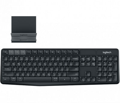 Bàn phím không dây Logitech Keyboard Bluetooth & Wireless K375s kèm đế điện thoại