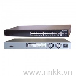 Thiết bị chuyển mạch SF300-24PP 24Port 10/100 PoE+ Managed Switch w/Gig uplinks