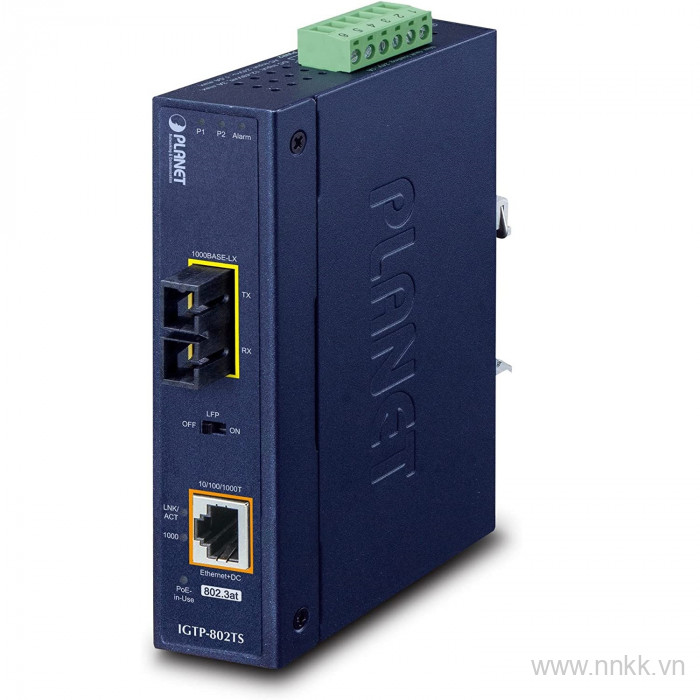 Bộ chuyển đổi quang điện chuẩn công nghiệp PLANET PLANET IP30 Industrial 10/100/1000BASE-T to 100/1000BASE-LX Converter