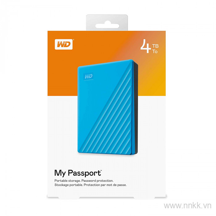 Ổ cứng di động WD My Passport 4TB, màu xanh