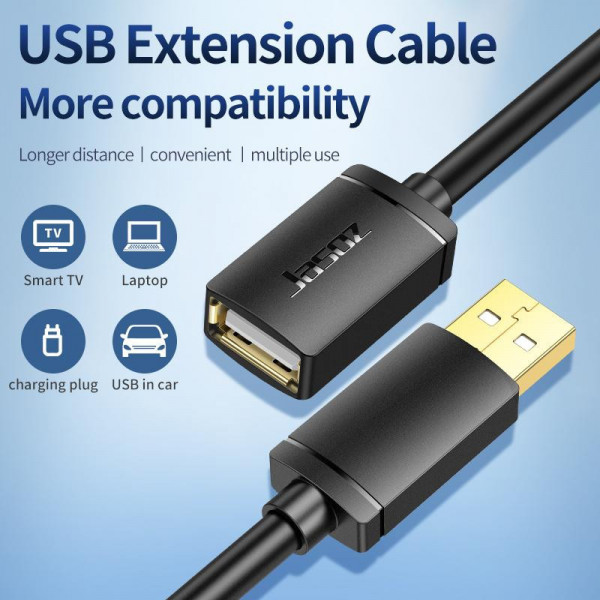 Cáp nối dài usb 2.0 tốc độ 480mbps lõi đồng – chống nhiễu nhiều lớp, bảo hành 18 tháng