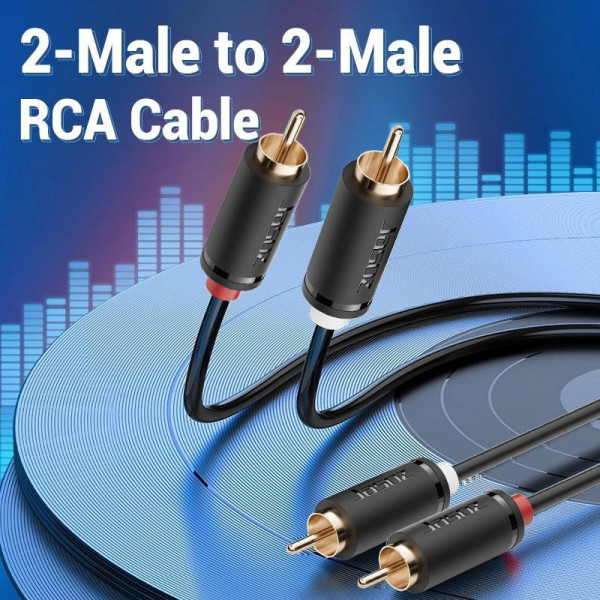 Cáp âm thanh 2rca jasoz mạ vàng 24k – dây đồng 29awg, giảm nhiễu, âm thanh trung thực – bảo hành 18 tháng