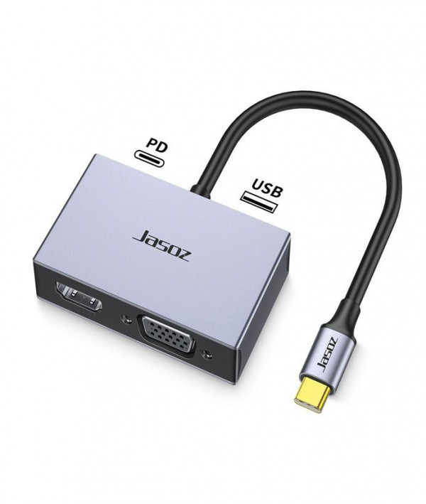 Bộ chuyển đổi type c sang hdmi vga usb 3.0 pd 100w 4 trong 1 – xuất 4k, sạc nhanh pd2.0, bảo hành 18 tháng