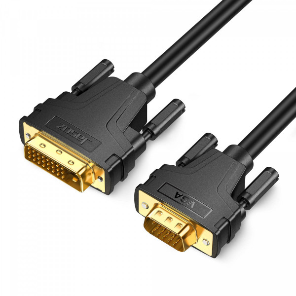 Cáp chuyển DVI sang VGA JASOZ 1.8m 1080p 60Hz | Lõi 28AWG | Đầu mạ vàng | Bảo hành 18 tháng