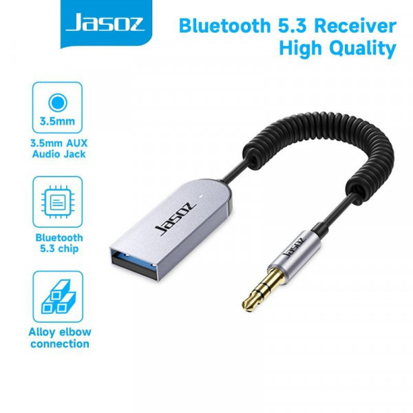 Bộ thu Bluetooth 5.3 JASOZ T-F167 tích hợp micro đàm thoại | Kết nối AUX 3.5mm cho ô tô, loa, dàn karaoke