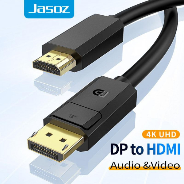 Cáp DisplayPort sang HDMI JASOZ 1.5m | DP to HDMI 4K@30Hz truyền hình ảnh & âm thanh đồng bộ