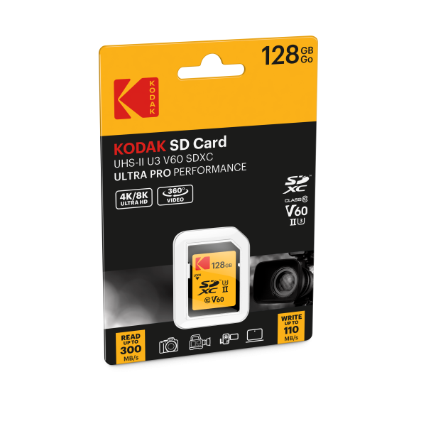 Thẻ Nhớ KODAK Ultra Pro SDXC UHS-II U3 V60 128GB 300MB/s – Thẻ SD Tốc Độ Cao Cho Máy Ảnh DSLR Mirrorless Quay Video 4K 8K