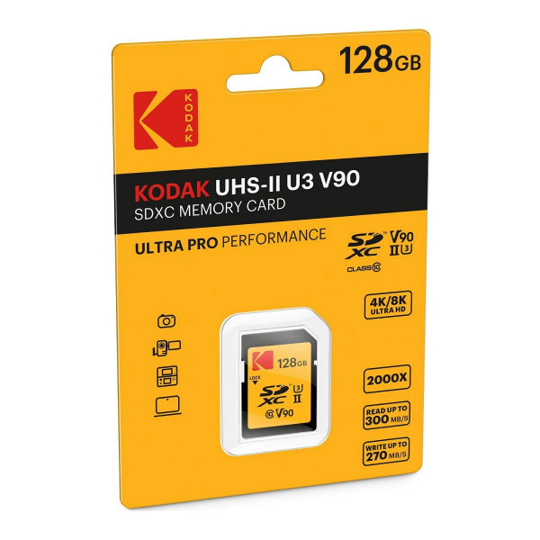 Thẻ Nhớ KODAK Ultra Pro SDXC UHS-II U3 V90 128GB Tốc Độ Cao Cho Máy Ảnh DSLR Mirrorless Quay Video 4K 8K