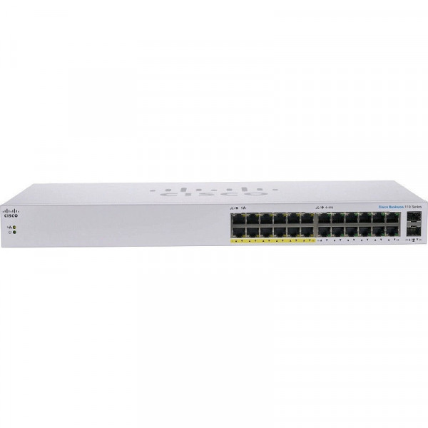 Thiết bị chuyển mạch Cisco CBS110-24PP-EU 24 Port Gigabit 12 PoE 100W 2 SFP Chính hãng