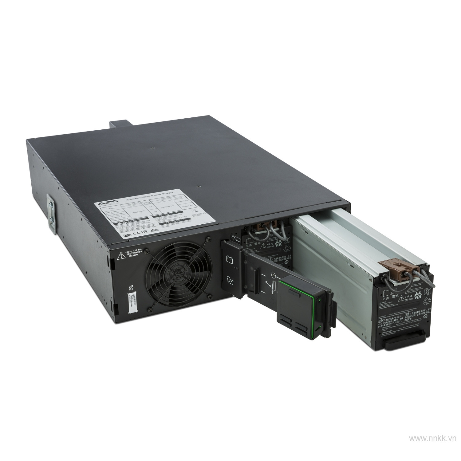 Bộ lưu điện APC SRT5KRMXLI, APC Smart-UPS On-Line, 5kVA, Rackmount 3U, 230V, 6x C13+4x C19 IEC outlets, Network Card, Extended runtime, W/ rail kit