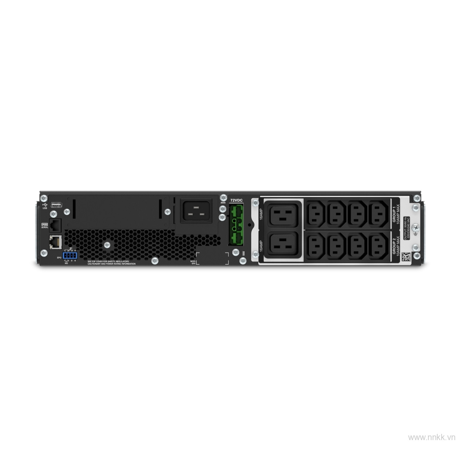 Bộ lưu điện APC SRT2200RMXLI, APC Smart-UPS On-Line, 2200VA, Rackmount 2U, 230V, 8x C13+2x C19 IEC outlets, SmartSlot, Extended runtime, W/ rail kit