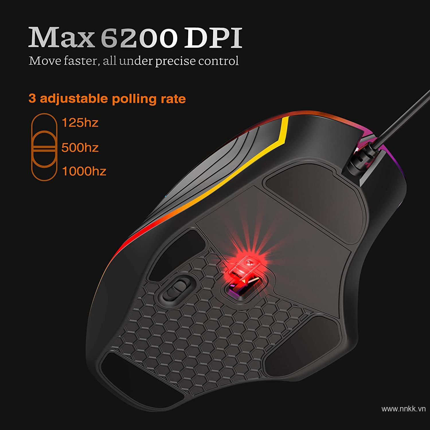 Chuột có dây game Newmen GX7-Pro Cyberpunk - 6200DPI , RGB-  Chiến hạm không gian