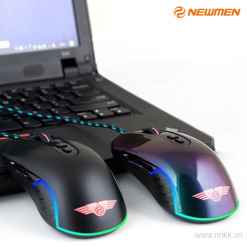 Chuột có dây chơi game Newmen GX6-ProS 14400 Max - Switch Kail  black mamba 80m- Tiếp điểm mạ vàng, cảm giác tuyệt đỉn