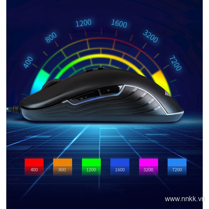 Chuột có dây chơi game Newmen GX6-ProS 14400 Max - Switch Kail  black mamba 80m- Tiếp điểm mạ vàng, cảm giác tuyệt đỉn
