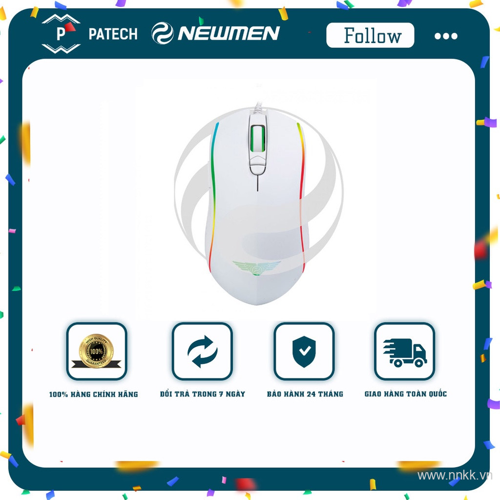 Chuột có dây chơi game Newmen GX9-Pro 16000 DPI Max - Switch GM4.0 (60m ) - Tiếp điểm mạ vàng, cảm giác tuyệt đỉnh 