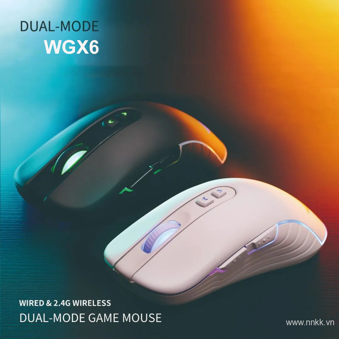 Chuột không dây Newmen WGX6 Dual mode: Wireless &  2.4G ( Black/ Pink/ White)