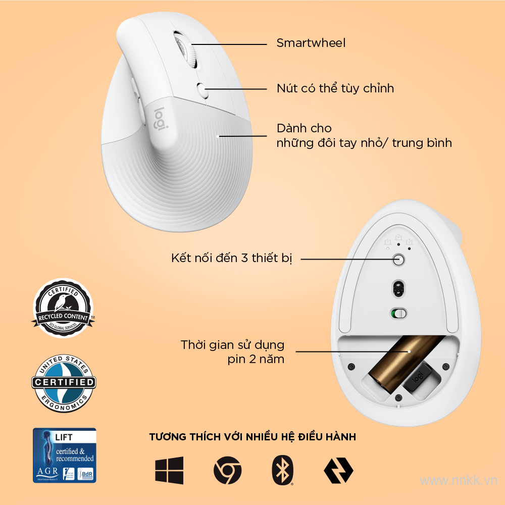 Chuột công thái học Logitech Lift Vertical