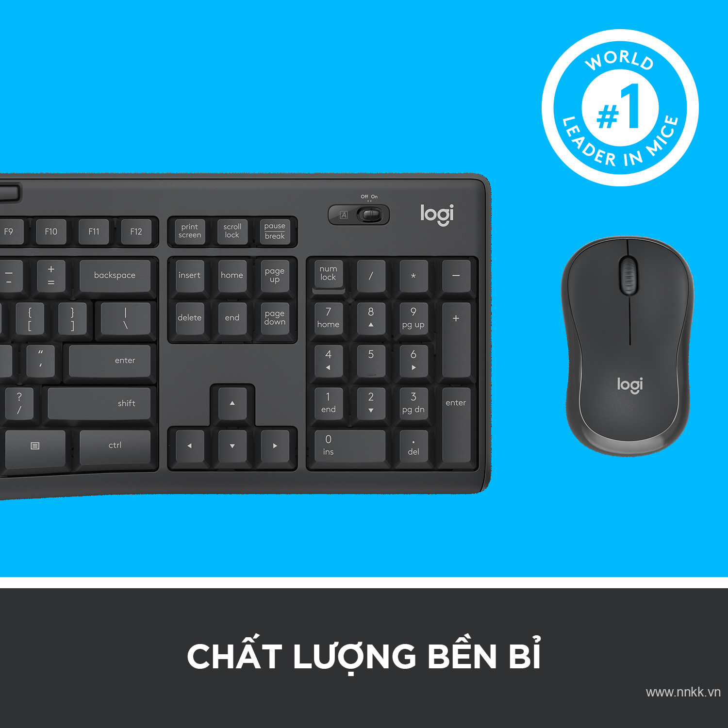 Bộ bàn phím và chuột không dây Logitech MK295