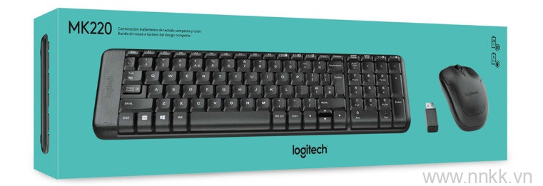 Bộ bàn phím và chuột không dây Logitech MK220