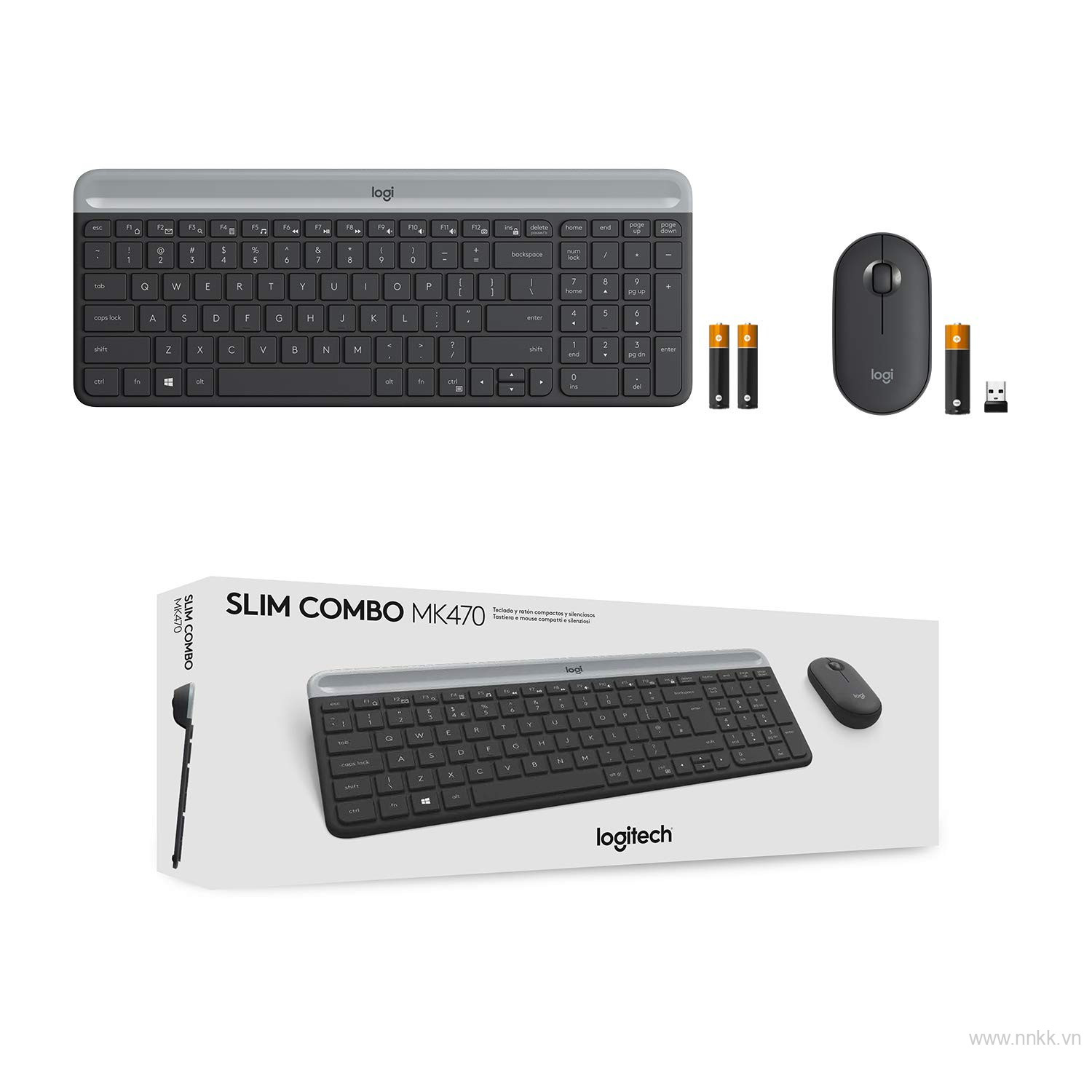 Bộ bàn phím và chuột không dây Logitech MK470