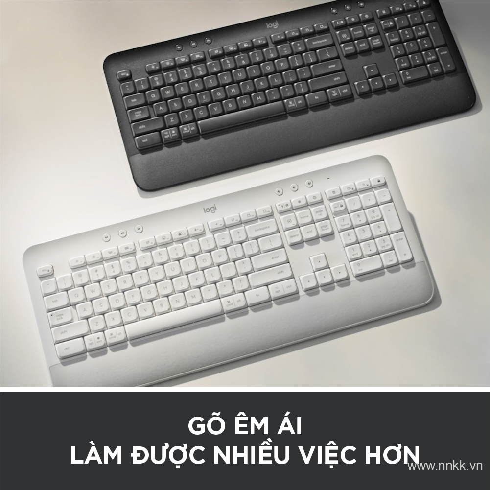 Bàn Phím Không Dây Logitech Signature K650 - Nhỏ gọn, gác tay tích hợp, tương thích Mac , Bluetooth & USB Bolt