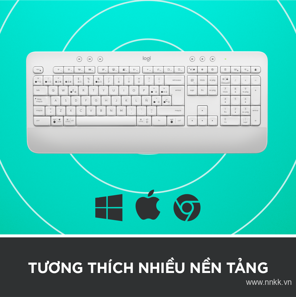 Bàn Phím Không Dây Logitech Signature K650 - Nhỏ gọn, gác tay tích hợp, tương thích Mac , Bluetooth & USB Bolt