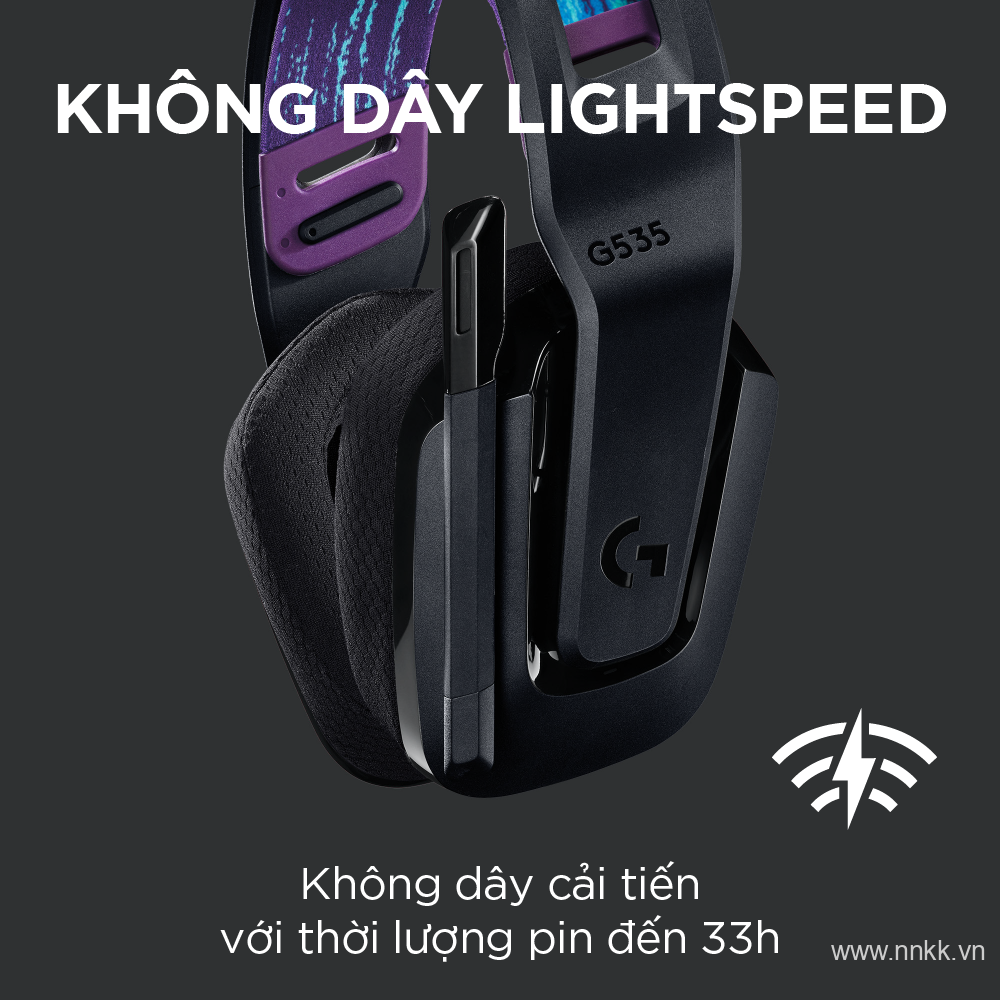 Tai nghe không dây Logitech G535 Lightspeed wireless Black