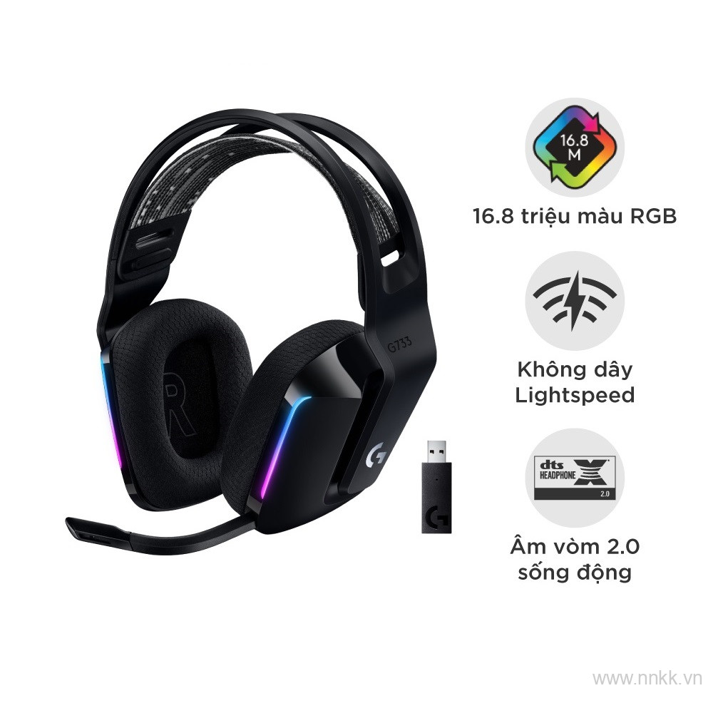 Tai nghe Gaming Logitech G733 LIGHTSPEED Wireless 7.1 RGB