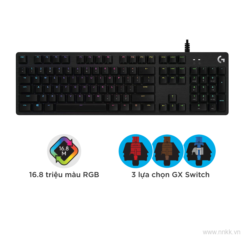 Bàn phím cơ Logitech G512 Lightsync RGB Tactile (USB/GX Brown)